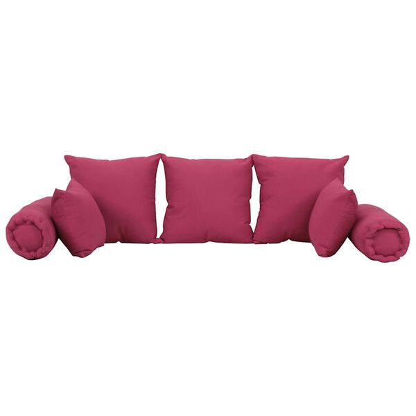 vidaXL Ensemble d'oreillers décoratifs lot de 7 Rose Tissu