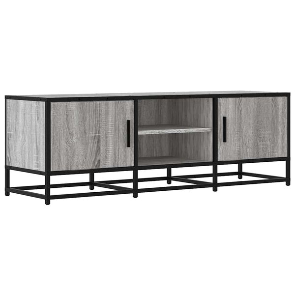 vidaXL Meuble TV sonoma gris 120x35x41 cm bois d'ing&eacute;nierie et m&eacute;tal
