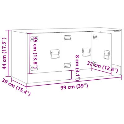 vidaXL Meuble TV noir 99x39x44 cm acier