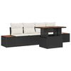 vidaXL Ensemble de canap&eacute; de jardin 5 pc Noir polyrotin