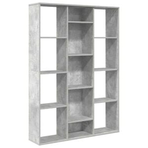 vidaXL S&eacute;parateur de pi&egrave;ce/Biblioth&egrave;que Gris b&eacute;ton Bois d&rsquo;ing&eacute;nierie