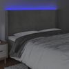 vidaXL T&ecirc;te de lit &agrave; LED Gris clair 163x16x118/128 cm Velours