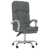 vidaXL Fauteuil de massage inclinable de bureau Gris foncé Tissu
