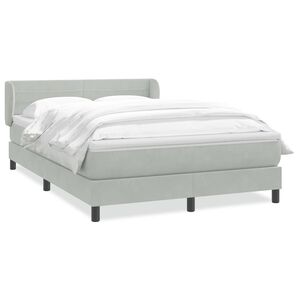 vidaXL Sommier &agrave; lattes de lit et matelas gris clair 160x220cm velours