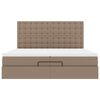 VidaXL Cadre de lit ottoman et matelas cappuccino 200x200cm similicuir