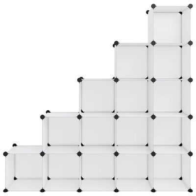 vidaXL Cubes de rangement 15 pcs Transparent PP