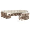vidaXL Ensemble de canap&eacute; de jardin 12 pcs Beige polyrotin