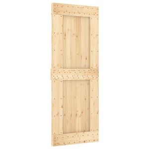 vidaXL Porte coulissante NARVIK Naturel et noir 80 x 210 cm (213,5 cm)