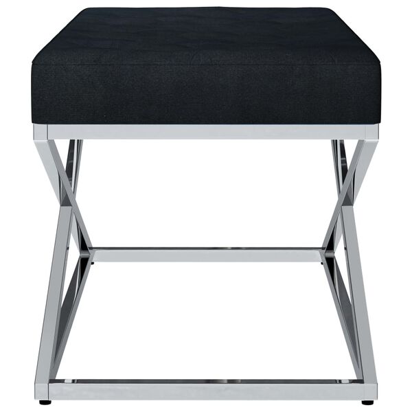 vidaXL Banc 97 cm Noir Tissu de velours et acier inoxydable