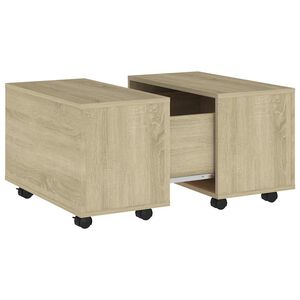vidaXL Table basse ch&ecirc;ne sonoma 60x60x38 cm bois d'ing&eacute;nierie