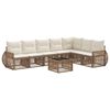 vidaXL Ensemble de canap&eacute; de jardin 8 pcs Beige et blanc cr&egrave;me