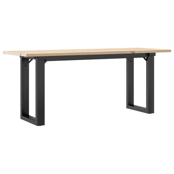 vidaXL Table basse cadre en O 110x40x45 cm bois de pin massif et acier