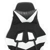 vidaXL Chaise de jeu avec repose-pied Noir et blanc Similicuir