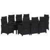 vidaXL Ensemble de salle &agrave; manger pour jardin 9 pc Noir polyrotin