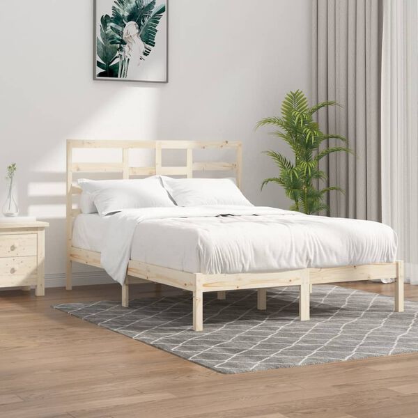vidaXL Cadre de lit sans matelas bois massif 120x190 cm