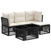 vidaXL Ensemble de canap&eacute; de jardin 5 pc Noir polyrotin