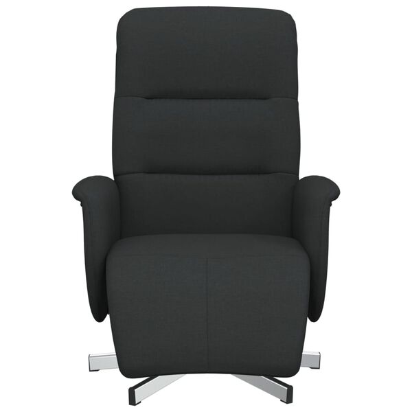 vidaXL Fauteuil inclinable avec repose-pieds noir tissu