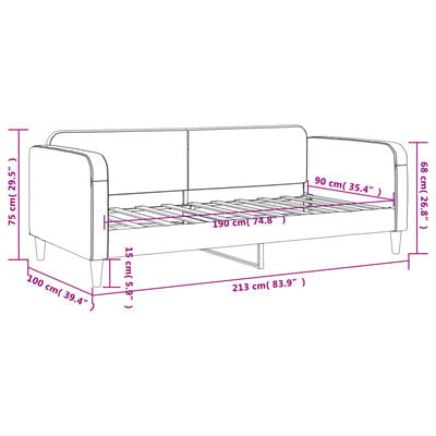 vidaXL Lit de repos sans matelas gris clair 90x190 cm tissu