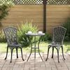 vidaXL Chaise de jardin 2 pcs Noir 55 x 56,5 x 91cm Aluminium