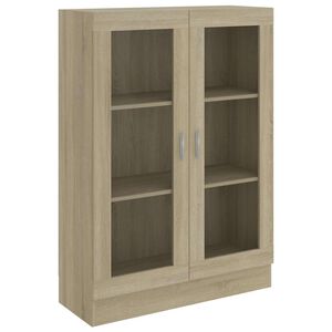 vidaXL Armoire &agrave; vitrine Ch&ecirc;ne sonoma 82,5x30,5x115 cm Bois ing&eacute;nierie
