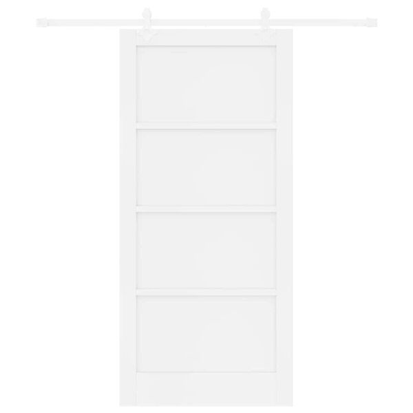 vidaXL Porte coulissante Blanc 93 x 202 cm Pin massif