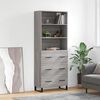 vidaXL Buffet haut Sonoma gris 69,5x34x180 cm Bois d'ing&eacute;nierie