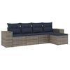 vidaXL Ensemble de canap&eacute; de jardin 5 pcs avec coussins gris r&eacute;sine tress&eacute;e