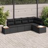 vidaXL Ensemble de canap&eacute; de jardin avec coussin 5 pcs Noir Poly rotin