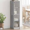 vidaXL Buffet avec portes en verre sonoma gris 35x37x142 cm