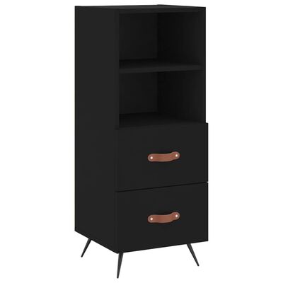 vidaXL Buffet haut Noir 34,5x34x180 cm Bois d'ingénierie