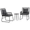 vidaXL Ensemble de salle &agrave; manger pour jardin 3 pcs Noir et anthracite
