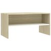 vidaXL Meuble TV Blanc et ch&ecirc;ne sonoma 80x40x40 cm Bois d'ing&eacute;nierie