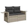 vidaXL Salon de jardin 4 pcs avec coussins gris clair r&eacute;sine tress&eacute;e