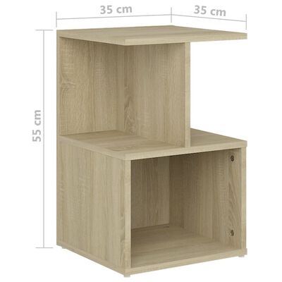 vidaXL Tables de chevet 2pcs Chêne sonoma 35x35x55cm bois d'ingénierie