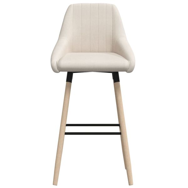 vidaXL Tabouret de bar Cr&egrave;me Tissu