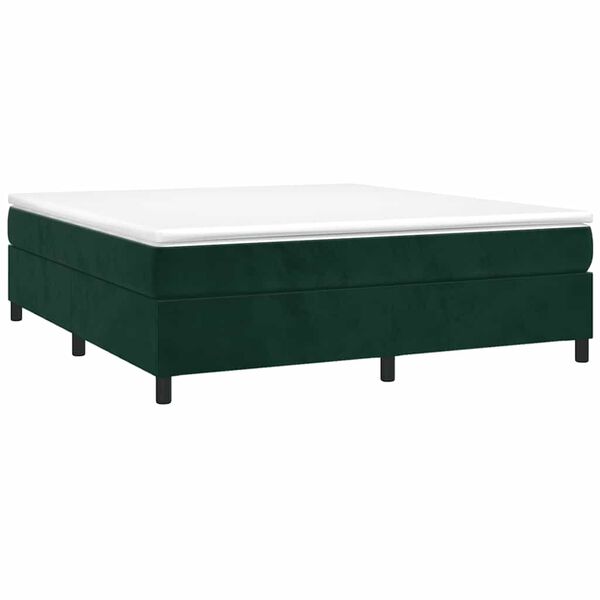 vidaXL Sommier &agrave; lattes de lit et matelas Vert fonc&eacute; 160x200cm Velours