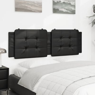 vidaXL Coussin de tête de lit noir 160 cm similicuir