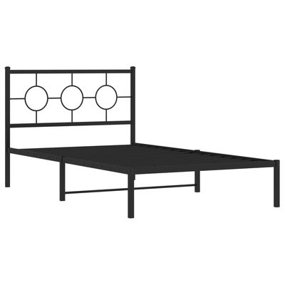 vidaXL Cadre de lit métal sans matelas avec tête de lit noir 107x203cm