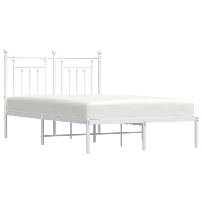 vidaXL Cadre de lit métal sans matelas et tête de lit blanc 120x190 cm