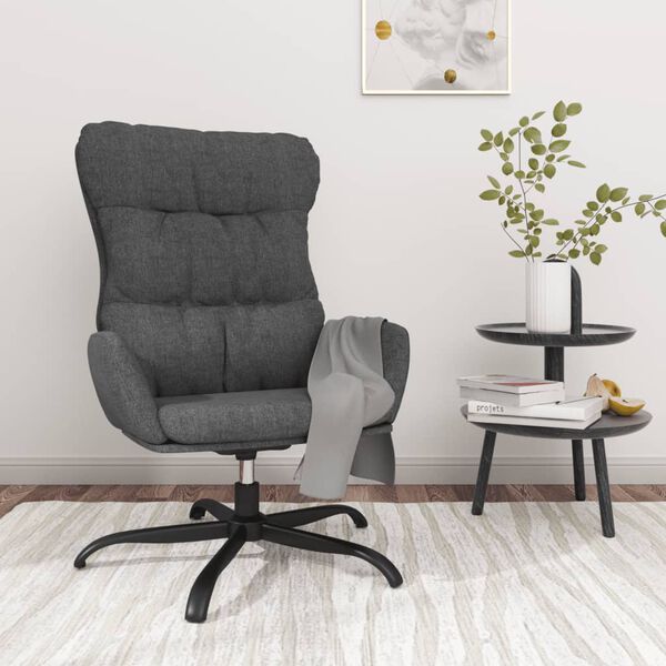 vidaXL Chaise de relaxation Gris fonc&eacute; Tissu