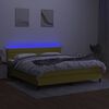 vidaXL Sommier &agrave; lattes de lit avec matelas LED Vert 160x200 cm Tissu