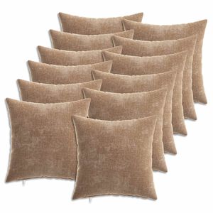 vidaXL Housse de coussin 12 pc HEERLEN Marron 40 x 40 cm