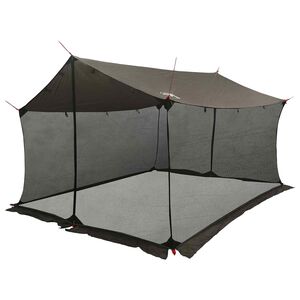vidaXL Tarp de camping avec murs en maille Marron Gris
