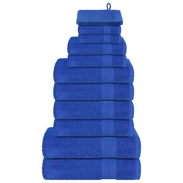 vidaXL Ensemble de serviettes FROGN 12 pcs bleu 360 g/m&sup2;