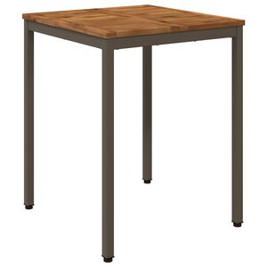 vidaXL Table de d&icirc;ner de jardin Naturel et caf&eacute; 60 x 60,5 x 75 cm