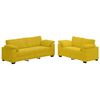 vidaXL Ensemble canap&eacute; 2 pcs avec coussins velours jaune