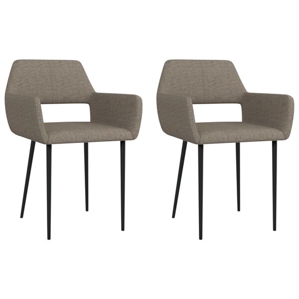 vidaXL Chaises &agrave; manger lot de 2 taupe tissu