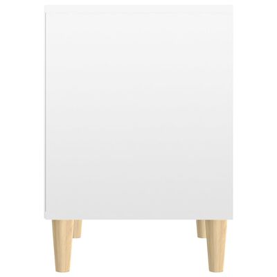 vidaXL Table de chevet Blanc brillant 40x35x50 cm Bois d’ingénierie