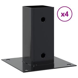 vidaXL Bases de poteau carr&eacute;es 4 pcs anthracite 61x61 mm