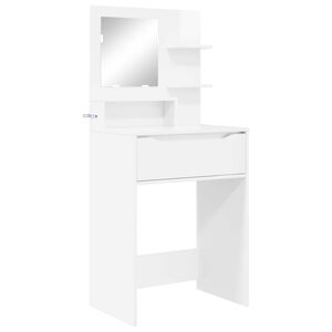 vidaXL Tables de maquillage pour chambre Blanc brillant